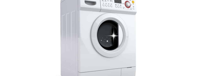 pristine clean white washing machine