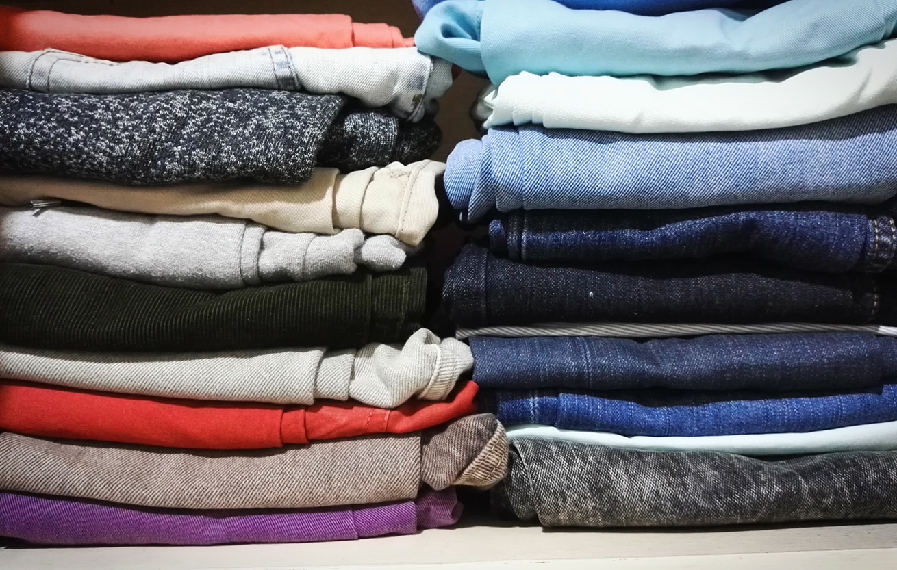 stack of clothes for donation