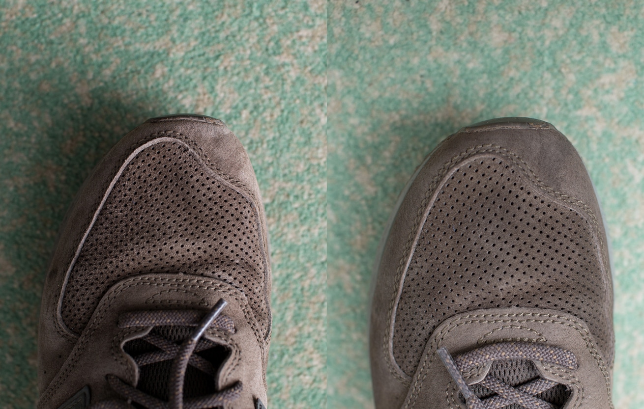 how to clean suede shoes before and after example