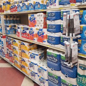 toilet paper aisle at Kroger